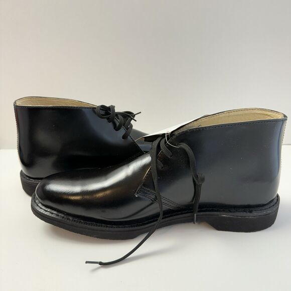 Work America Men\'s 13E Oil/Slip Resistant Chukka Work Boots Shiny Black Leather main image 4